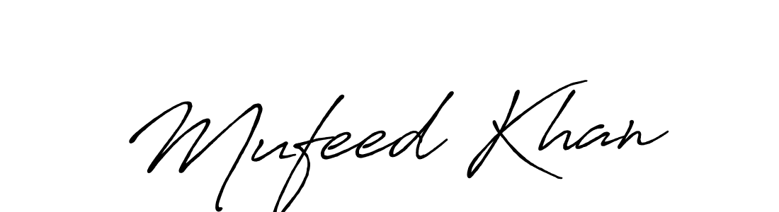Make a beautiful signature design for name Mufeed Khan. With this signature (Antro_Vectra_Bolder) style, you can create a handwritten signature for free. Mufeed Khan signature style 7 images and pictures png