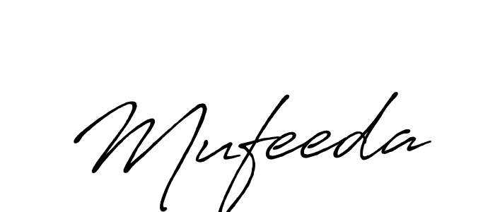 Design your own signature with our free online signature maker. With this signature software, you can create a handwritten (Antro_Vectra_Bolder) signature for name Mufeeda. Mufeeda signature style 7 images and pictures png