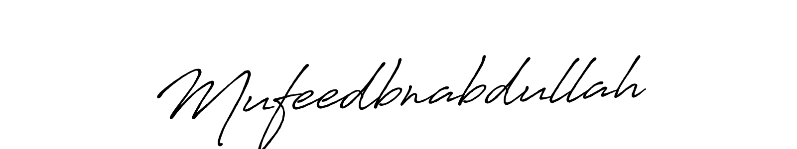 Create a beautiful signature design for name Mufeedbnabdullah. With this signature (Antro_Vectra_Bolder) fonts, you can make a handwritten signature for free. Mufeedbnabdullah signature style 7 images and pictures png