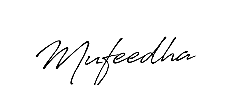 Make a beautiful signature design for name Mufeedha. With this signature (Antro_Vectra_Bolder) style, you can create a handwritten signature for free. Mufeedha signature style 7 images and pictures png