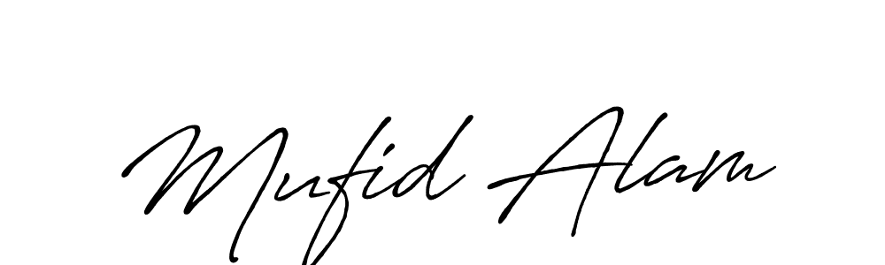 Mufid Alam stylish signature style. Best Handwritten Sign (Antro_Vectra_Bolder) for my name. Handwritten Signature Collection Ideas for my name Mufid Alam. Mufid Alam signature style 7 images and pictures png