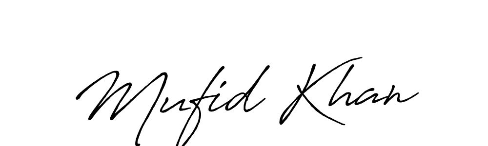 Mufid Khan stylish signature style. Best Handwritten Sign (Antro_Vectra_Bolder) for my name. Handwritten Signature Collection Ideas for my name Mufid Khan. Mufid Khan signature style 7 images and pictures png