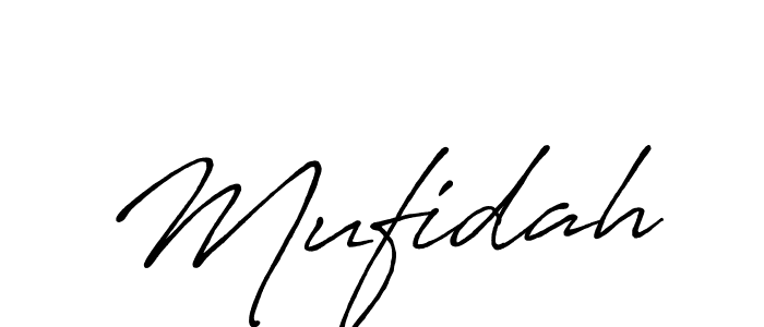 How to make Mufidah signature? Antro_Vectra_Bolder is a professional autograph style. Create handwritten signature for Mufidah name. Mufidah signature style 7 images and pictures png