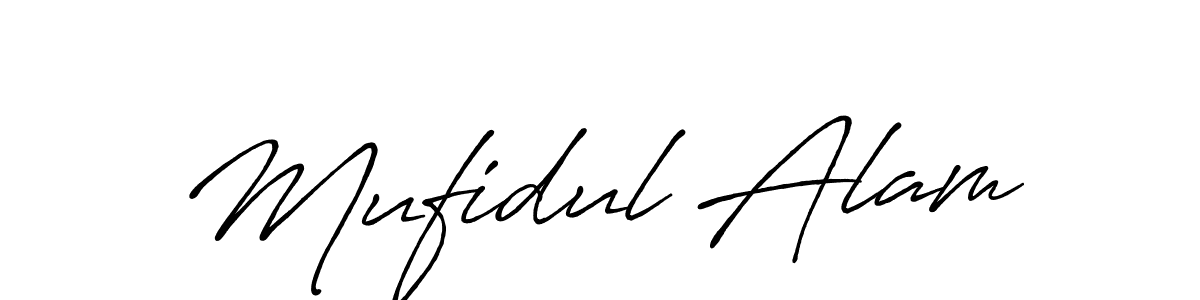 How to make Mufidul Alam name signature. Use Antro_Vectra_Bolder style for creating short signs online. This is the latest handwritten sign. Mufidul Alam signature style 7 images and pictures png