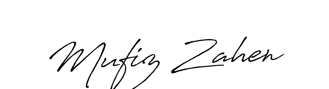 Make a beautiful signature design for name Mufiz Zahen. With this signature (Antro_Vectra_Bolder) style, you can create a handwritten signature for free. Mufiz Zahen signature style 7 images and pictures png