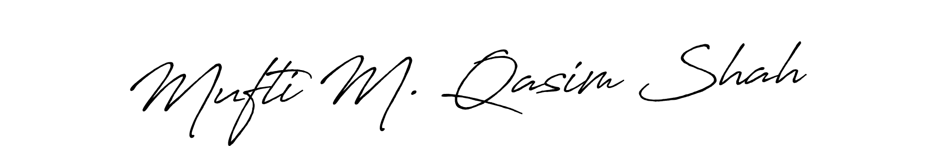 Antro_Vectra_Bolder is a professional signature style that is perfect for those who want to add a touch of class to their signature. It is also a great choice for those who want to make their signature more unique. Get Mufti M. Qasim Shah name to fancy signature for free. Mufti M. Qasim Shah signature style 7 images and pictures png