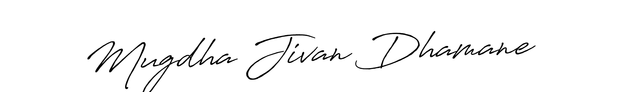 This is the best signature style for the Mugdha Jivan Dhamane name. Also you like these signature font (Antro_Vectra_Bolder). Mix name signature. Mugdha Jivan Dhamane signature style 7 images and pictures png