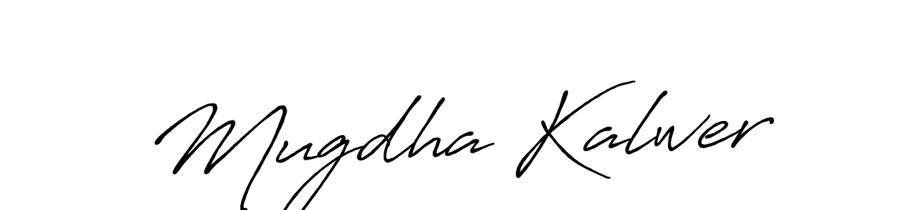 The best way (Antro_Vectra_Bolder) to make a short signature is to pick only two or three words in your name. The name Mugdha Kalwer include a total of six letters. For converting this name. Mugdha Kalwer signature style 7 images and pictures png