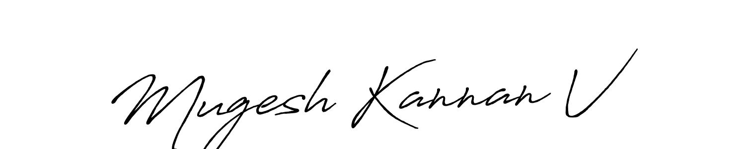 Antro_Vectra_Bolder is a professional signature style that is perfect for those who want to add a touch of class to their signature. It is also a great choice for those who want to make their signature more unique. Get Mugesh Kannan V name to fancy signature for free. Mugesh Kannan V signature style 7 images and pictures png