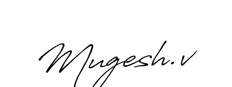 Also You can easily find your signature by using the search form. We will create Mugesh.v name handwritten signature images for you free of cost using Antro_Vectra_Bolder sign style. Mugesh.v signature style 7 images and pictures png