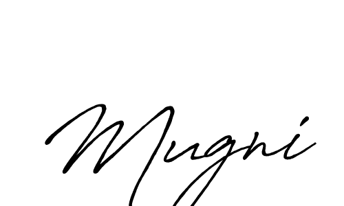 Use a signature maker to create a handwritten signature online. With this signature software, you can design (Antro_Vectra_Bolder) your own signature for name Mugni. Mugni signature style 7 images and pictures png