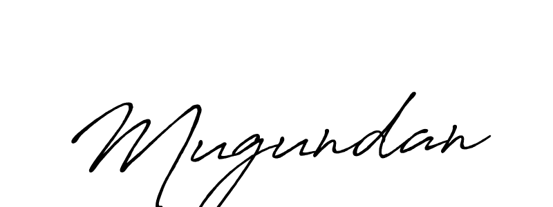 Make a beautiful signature design for name Mugundan. With this signature (Antro_Vectra_Bolder) style, you can create a handwritten signature for free. Mugundan signature style 7 images and pictures png