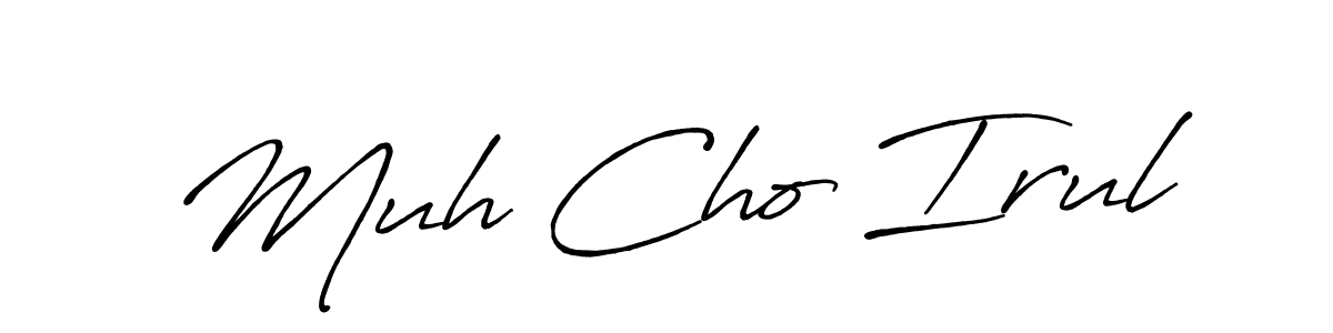 This is the best signature style for the Muh Cho Irul name. Also you like these signature font (Antro_Vectra_Bolder). Mix name signature. Muh Cho Irul signature style 7 images and pictures png