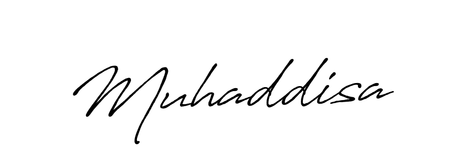 How to make Muhaddisa name signature. Use Antro_Vectra_Bolder style for creating short signs online. This is the latest handwritten sign. Muhaddisa signature style 7 images and pictures png