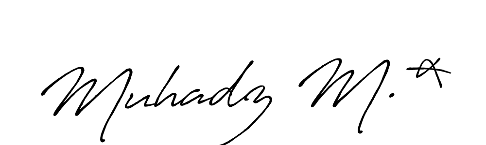 It looks lik you need a new signature style for name Muhadz M.*. Design unique handwritten (Antro_Vectra_Bolder) signature with our free signature maker in just a few clicks. Muhadz M.* signature style 7 images and pictures png