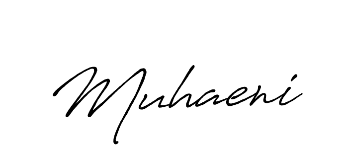 How to make Muhaeni name signature. Use Antro_Vectra_Bolder style for creating short signs online. This is the latest handwritten sign. Muhaeni signature style 7 images and pictures png
