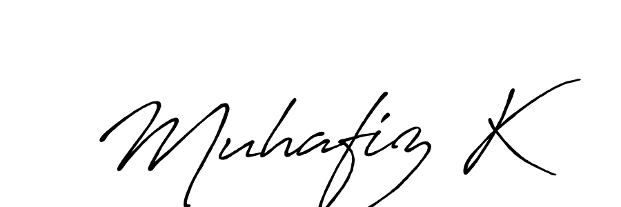 Use a signature maker to create a handwritten signature online. With this signature software, you can design (Antro_Vectra_Bolder) your own signature for name Muhafiz K. Muhafiz K signature style 7 images and pictures png