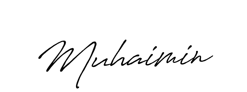 How to make Muhaimin name signature. Use Antro_Vectra_Bolder style for creating short signs online. This is the latest handwritten sign. Muhaimin signature style 7 images and pictures png