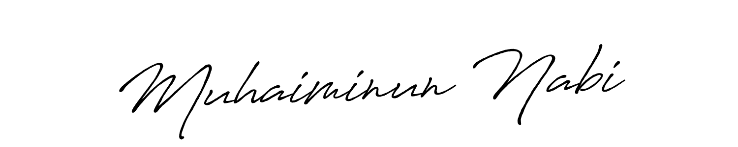 The best way (Antro_Vectra_Bolder) to make a short signature is to pick only two or three words in your name. The name Muhaiminun Nabi include a total of six letters. For converting this name. Muhaiminun Nabi signature style 7 images and pictures png