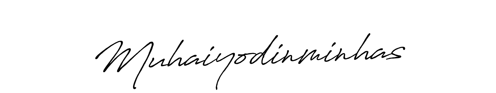 How to make Muhaiyodinminhas name signature. Use Antro_Vectra_Bolder style for creating short signs online. This is the latest handwritten sign. Muhaiyodinminhas signature style 7 images and pictures png