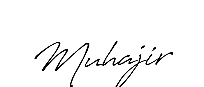 Make a beautiful signature design for name Muhajir. With this signature (Antro_Vectra_Bolder) style, you can create a handwritten signature for free. Muhajir signature style 7 images and pictures png