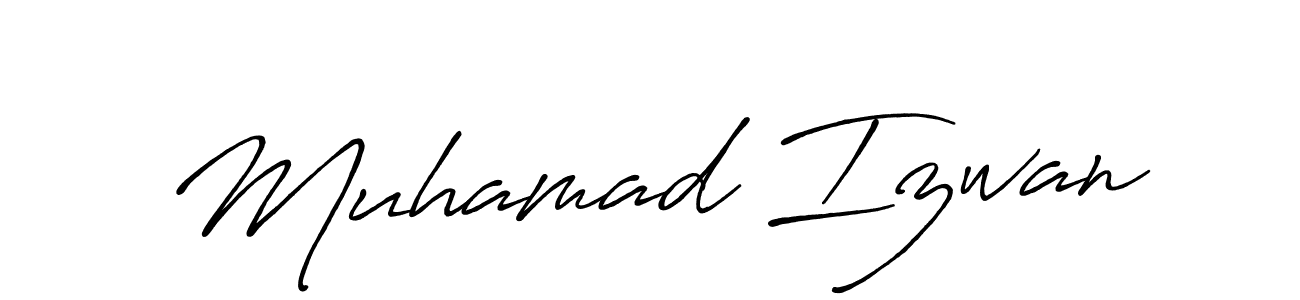 How to make Muhamad Izwan name signature. Use Antro_Vectra_Bolder style for creating short signs online. This is the latest handwritten sign. Muhamad Izwan signature style 7 images and pictures png