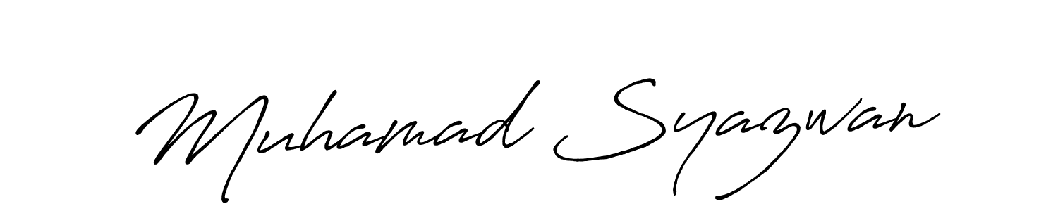 Use a signature maker to create a handwritten signature online. With this signature software, you can design (Antro_Vectra_Bolder) your own signature for name Muhamad Syazwan. Muhamad Syazwan signature style 7 images and pictures png