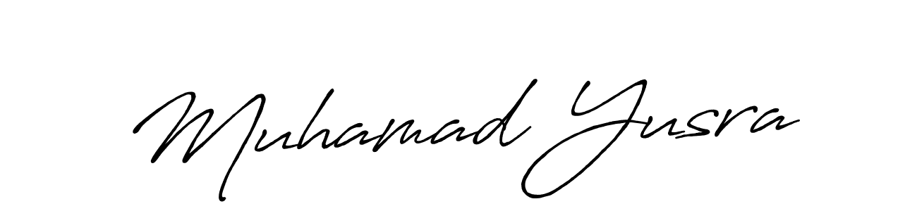 Use a signature maker to create a handwritten signature online. With this signature software, you can design (Antro_Vectra_Bolder) your own signature for name Muhamad Yusra. Muhamad Yusra signature style 7 images and pictures png