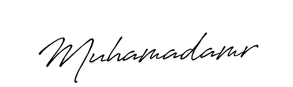 Use a signature maker to create a handwritten signature online. With this signature software, you can design (Antro_Vectra_Bolder) your own signature for name Muhamadamr. Muhamadamr signature style 7 images and pictures png