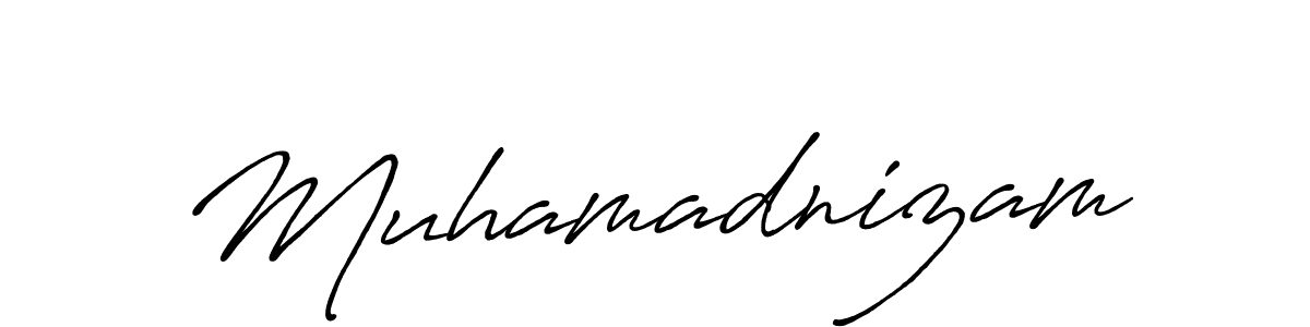 Create a beautiful signature design for name Muhamadnizam. With this signature (Antro_Vectra_Bolder) fonts, you can make a handwritten signature for free. Muhamadnizam signature style 7 images and pictures png