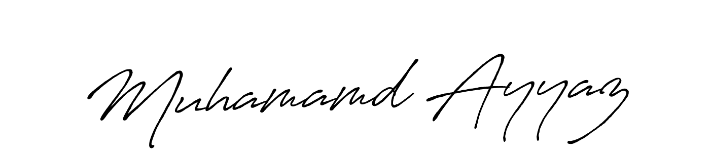 Make a beautiful signature design for name Muhamamd Ayyaz. With this signature (Antro_Vectra_Bolder) style, you can create a handwritten signature for free. Muhamamd Ayyaz signature style 7 images and pictures png