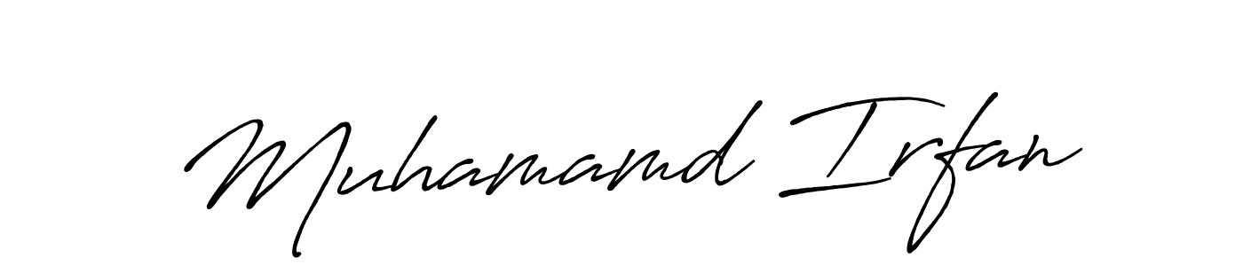 How to make Muhamamd Irfan name signature. Use Antro_Vectra_Bolder style for creating short signs online. This is the latest handwritten sign. Muhamamd Irfan signature style 7 images and pictures png