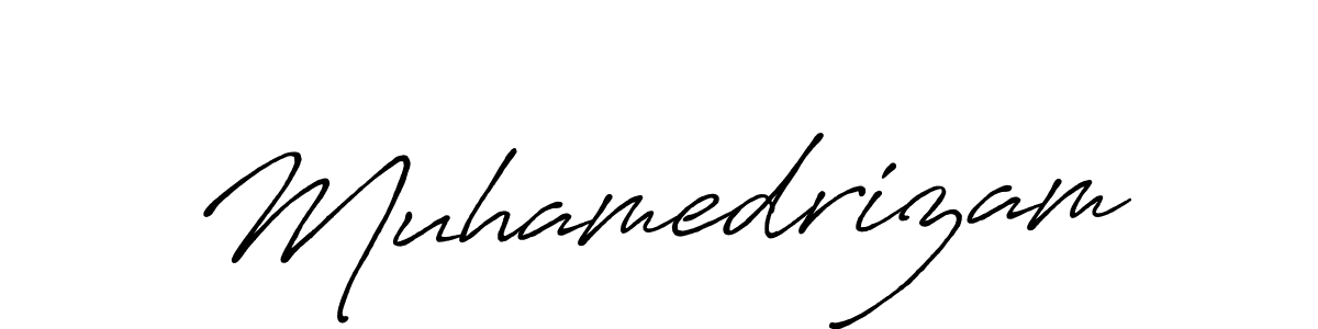 Also we have Muhamedrizam name is the best signature style. Create professional handwritten signature collection using Antro_Vectra_Bolder autograph style. Muhamedrizam signature style 7 images and pictures png