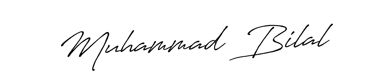 How to make Muhammad  Bilal name signature. Use Antro_Vectra_Bolder style for creating short signs online. This is the latest handwritten sign. Muhammad  Bilal signature style 7 images and pictures png