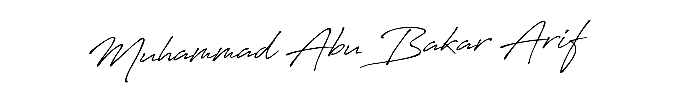 How to make Muhammad Abu Bakar Arif name signature. Use Antro_Vectra_Bolder style for creating short signs online. This is the latest handwritten sign. Muhammad Abu Bakar Arif signature style 7 images and pictures png