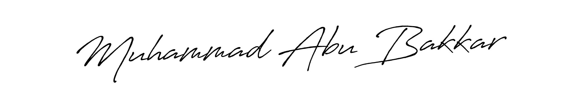 Make a beautiful signature design for name Muhammad Abu Bakkar. With this signature (Antro_Vectra_Bolder) style, you can create a handwritten signature for free. Muhammad Abu Bakkar signature style 7 images and pictures png