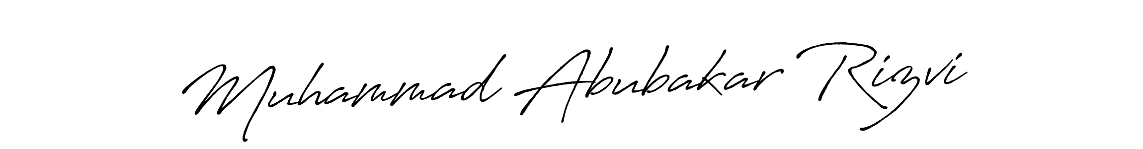 Make a beautiful signature design for name Muhammad Abubakar Rizvi. With this signature (Antro_Vectra_Bolder) style, you can create a handwritten signature for free. Muhammad Abubakar Rizvi signature style 7 images and pictures png