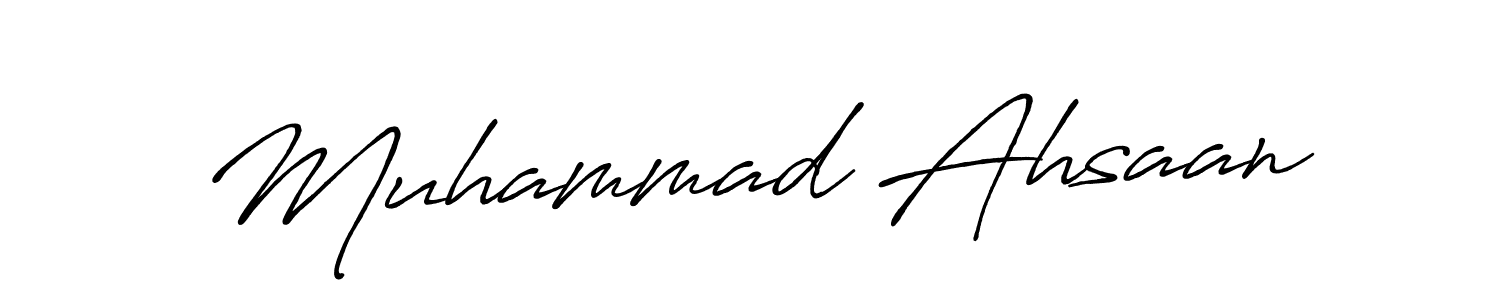 You should practise on your own different ways (Antro_Vectra_Bolder) to write your name (Muhammad Ahsaan) in signature. don't let someone else do it for you. Muhammad Ahsaan signature style 7 images and pictures png