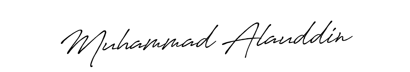 How to make Muhammad Alauddin name signature. Use Antro_Vectra_Bolder style for creating short signs online. This is the latest handwritten sign. Muhammad Alauddin signature style 7 images and pictures png