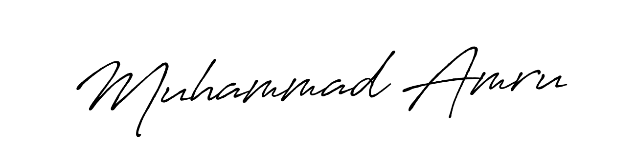 How to make Muhammad Amru name signature. Use Antro_Vectra_Bolder style for creating short signs online. This is the latest handwritten sign. Muhammad Amru signature style 7 images and pictures png