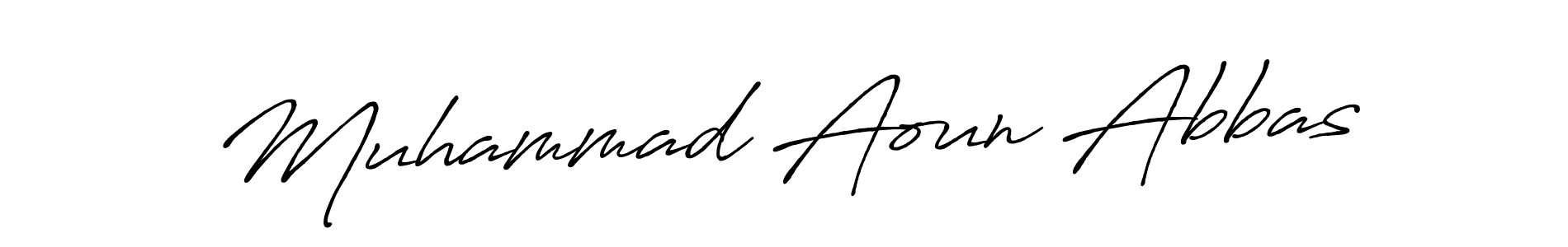Make a beautiful signature design for name Muhammad Aoun Abbas. With this signature (Antro_Vectra_Bolder) style, you can create a handwritten signature for free. Muhammad Aoun Abbas signature style 7 images and pictures png