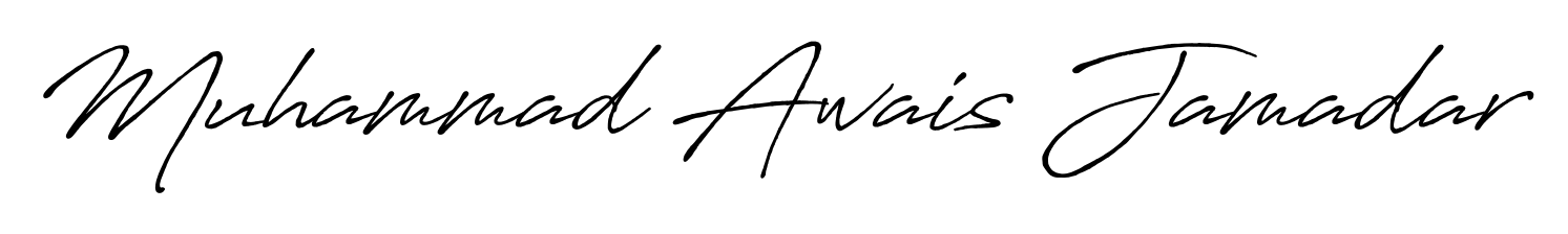 The Antro_Vectra_Bolder font transforms the name Muhammad Awais Jamadar into an executive sign with sharp precision and distinguished character. Muhammad Awais Jamadar signature style 7 images and pictures png