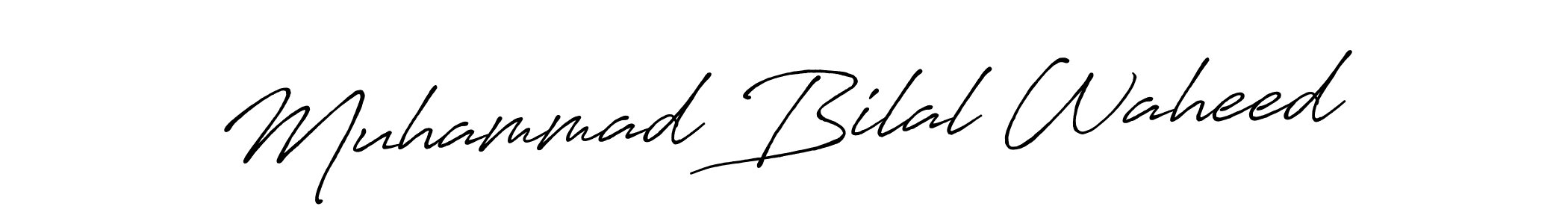 Use a signature maker to create a handwritten signature online. With this signature software, you can design (Antro_Vectra_Bolder) your own signature for name Muhammad Bilal Waheed. Muhammad Bilal Waheed signature style 7 images and pictures png