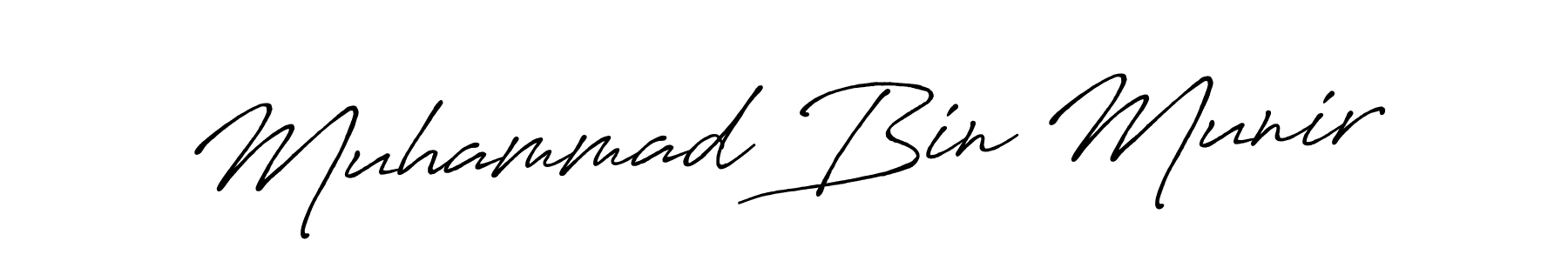 Create a beautiful signature design for name Muhammad Bin Munir. With this signature (Antro_Vectra_Bolder) fonts, you can make a handwritten signature for free. Muhammad Bin Munir signature style 7 images and pictures png