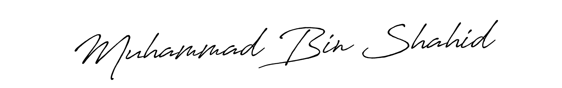 Make a beautiful signature design for name Muhammad Bin Shahid. With this signature (Antro_Vectra_Bolder) style, you can create a handwritten signature for free. Muhammad Bin Shahid signature style 7 images and pictures png