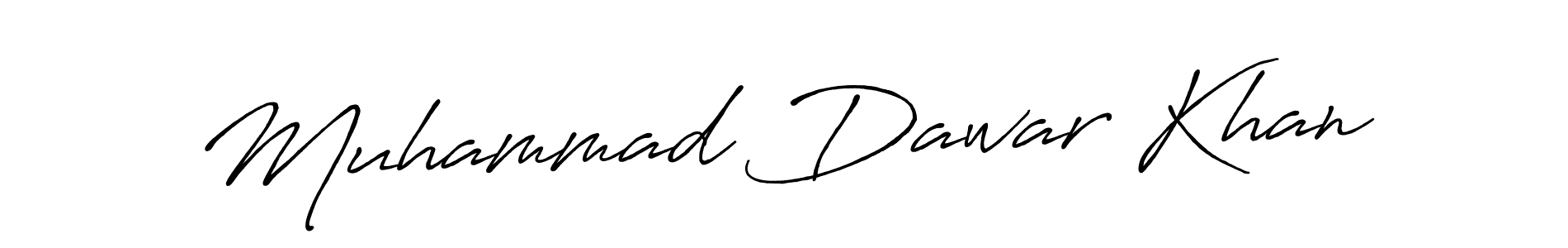 Make a beautiful signature design for name Muhammad Dawar Khan. With this signature (Antro_Vectra_Bolder) style, you can create a handwritten signature for free. Muhammad Dawar Khan signature style 7 images and pictures png