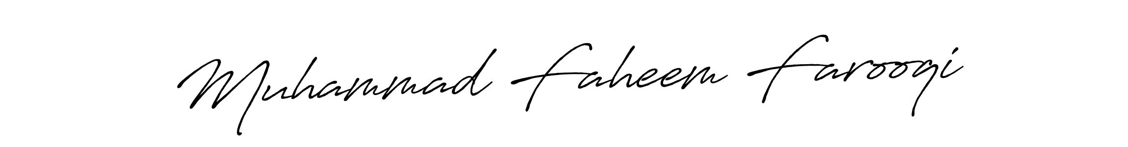 Design your own signature with our free online signature maker. With this signature software, you can create a handwritten (Antro_Vectra_Bolder) signature for name Muhammad Faheem Farooqi. Muhammad Faheem Farooqi signature style 7 images and pictures png