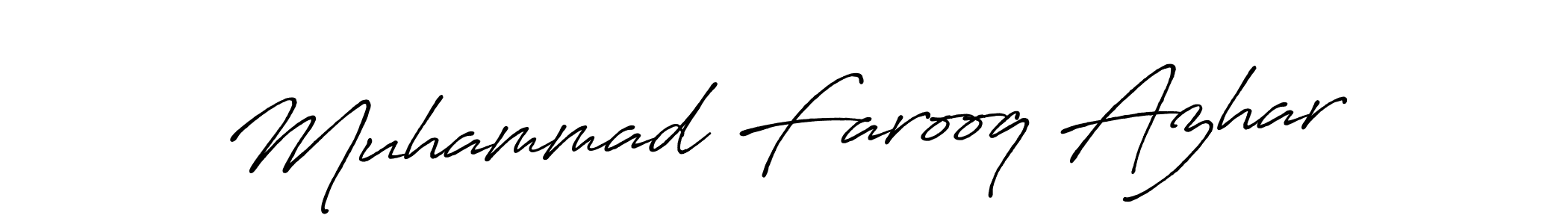Muhammad Farooq Azhar stylish signature style. Best Handwritten Sign (Antro_Vectra_Bolder) for my name. Handwritten Signature Collection Ideas for my name Muhammad Farooq Azhar. Muhammad Farooq Azhar signature style 7 images and pictures png