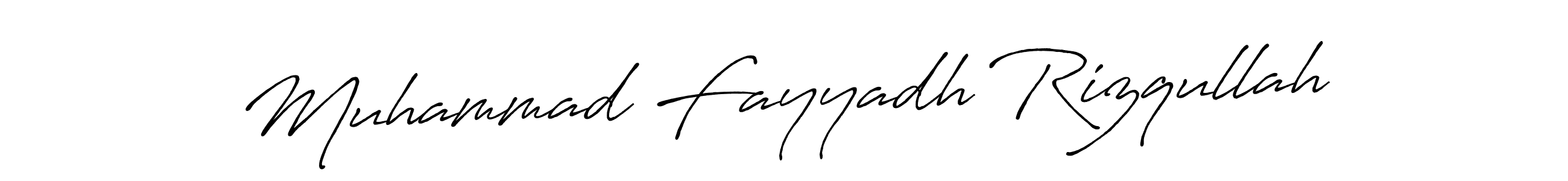 Create a beautiful signature design for name Muhammad Fayyadh Rizqullah. With this signature (Antro_Vectra_Bolder) fonts, you can make a handwritten signature for free. Muhammad Fayyadh Rizqullah signature style 7 images and pictures png