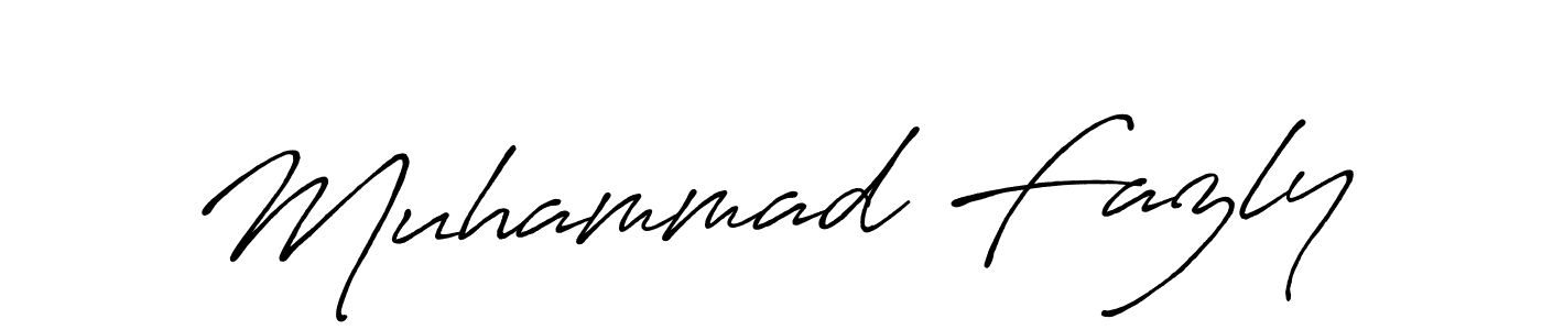 Muhammad Fazly stylish signature style. Best Handwritten Sign (Antro_Vectra_Bolder) for my name. Handwritten Signature Collection Ideas for my name Muhammad Fazly. Muhammad Fazly signature style 7 images and pictures png